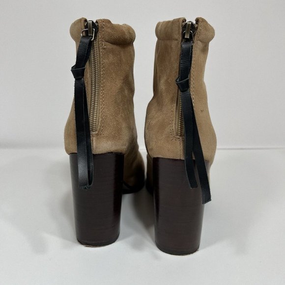Jeffrey Campbell Rumble Tan Leather Zip Up Block Heel Ankle Boots Women's Sz 10M - Picture 5 of 12